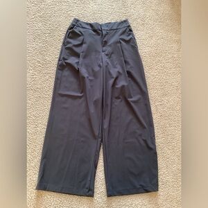 Athleta Pinnacle High Rise Trousers Grey Shadow Wide Leg Pants 10